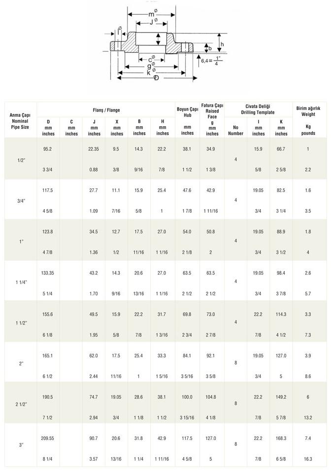 600 Lb Soketli Kaynaklı Flanş
