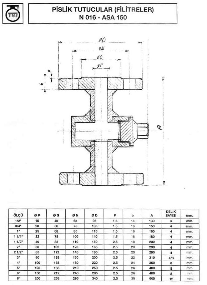 Karbon Çelik Flanşlı Filtre ND10/ND16