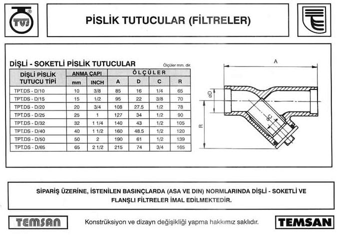 150LB Karbon Çelik Filtre ND10/ND16
